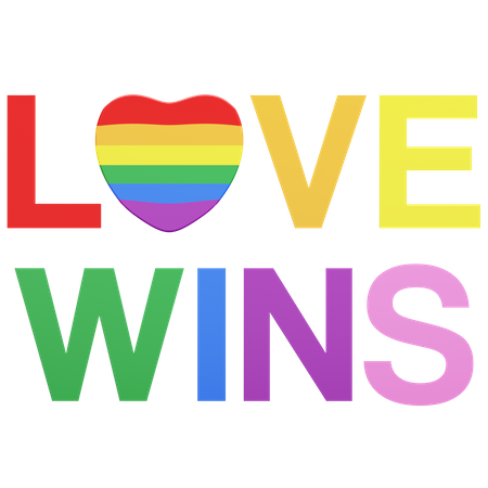 Love Wins Pride  3D Illustration