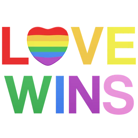 Love Wins Pride  3D Illustration