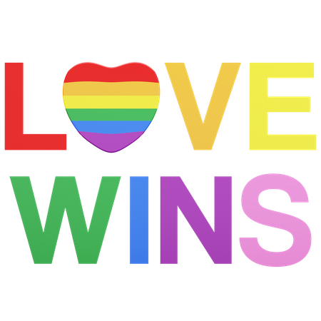 Love Wins Pride 3D Illustration