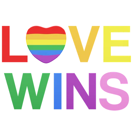 Love Wins Pride 3D Illustration