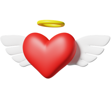 Love with angel wing  3D Icon