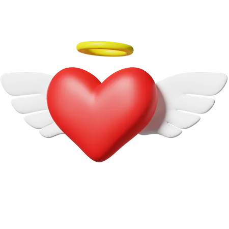 Love with angel wing  3D Icon