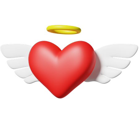 Love with angel wing 3D Icon