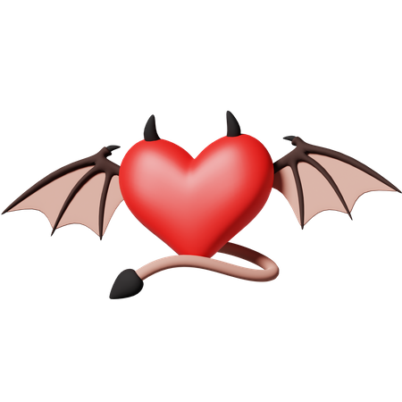 Love with devil wing  3D Icon
