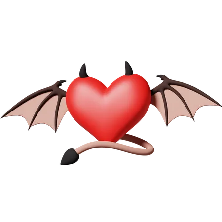 Love with devil wing  3D Icon