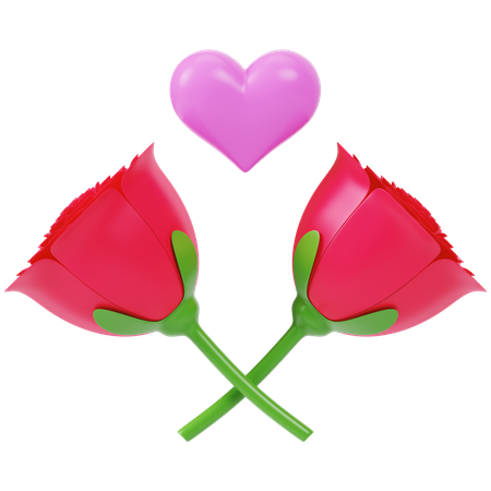 Love with Roses  3D Icon