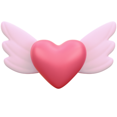 Heart With Wing  3D Icon