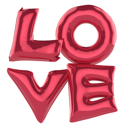Love Words Balloons  3D Icon