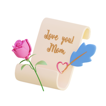 Love You Mom Letter  3D Icon