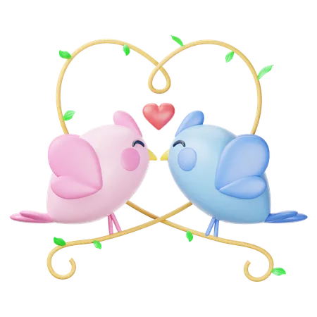 Lovebirds  3D Icon