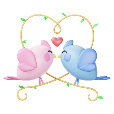 Lovebirds  3D Icon