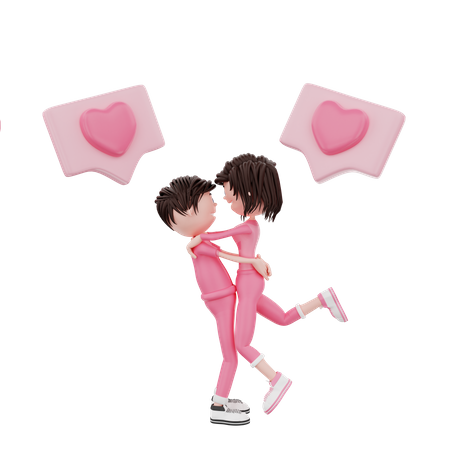 Lovely Couple  3D Illustration