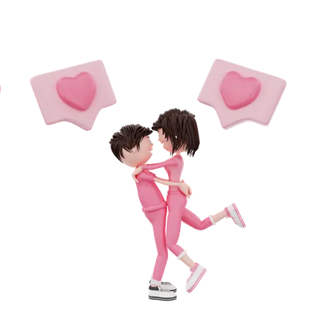 Lovely Couple  3D Illustration