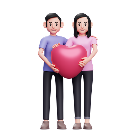 Lovely Couple standing together  3D Icon