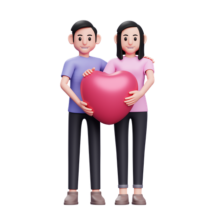Lovely Couple standing together 3D Illustration
