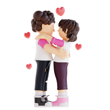 Lovely Couple Starring At Each Other  3D Icon