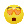 heart eyes emoji 3d illustration