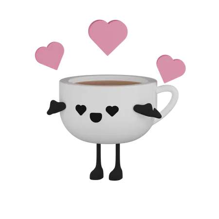Coffee Cup Character 3D Icon