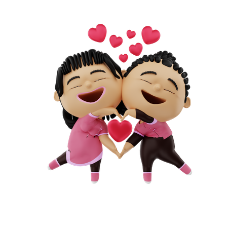 Loving Couple hugging  3D Icon