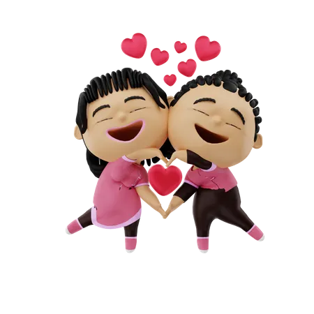 Loving Couple hugging 3D Illustration