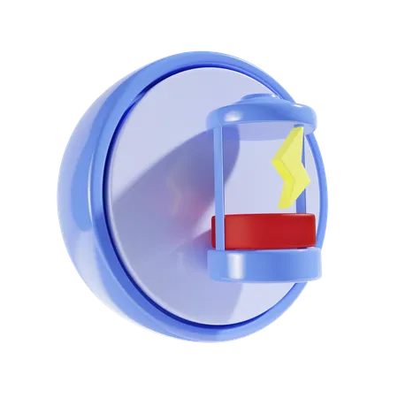 Low Battery With Round Background 3 D Icon 3D Icon