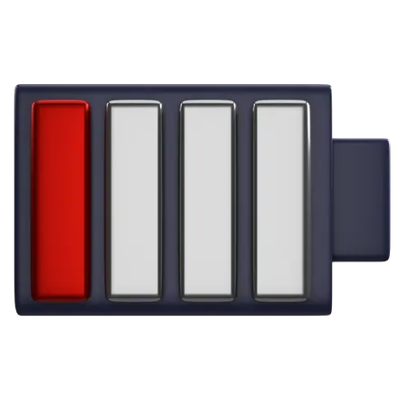 3 D Render Low Battery Illustration 3D Icon