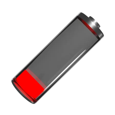 Low Battery Charge Red Indicator Isolated Charging Battery Technology Concept 3D Icon