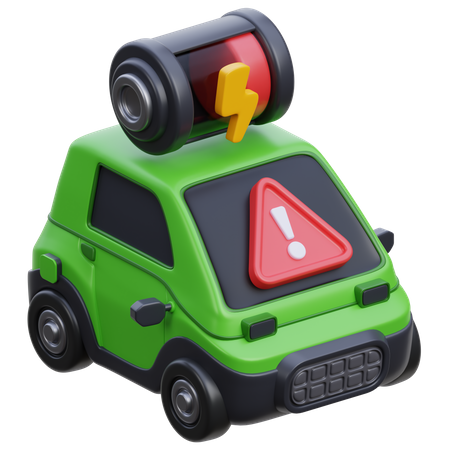 Low Car Battery Warning  3D Icon