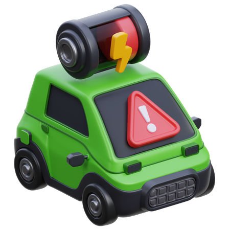 Low Car Battery Warning  3D Icon