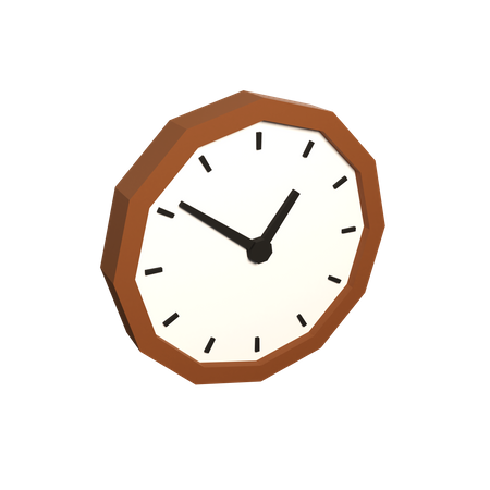 Low Poly Clock  3D Illustration