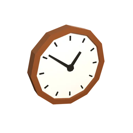 Low Poly Clock  3D Illustration