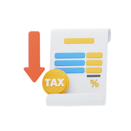 Low tax rate  3D Icon