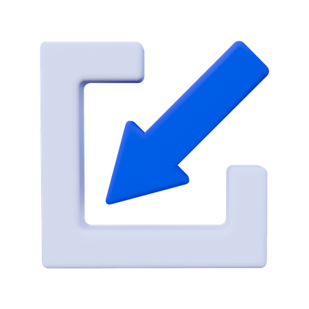 Lower Left Arrow  3D Icon