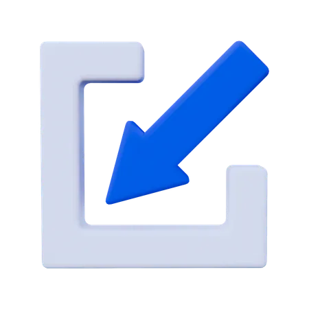 Lower Left Arrow  3D Icon