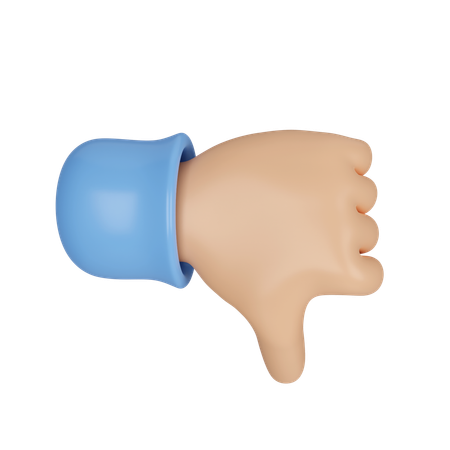 Lowered Thumb Hand  3D Icon