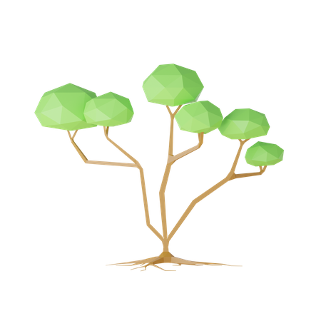 Árbol y rocas lowpoly  3D Icon