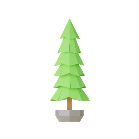 Árbol y rocas lowpoly  3D Icon