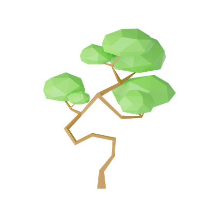 Árbol y rocas lowpoly  3D Icon