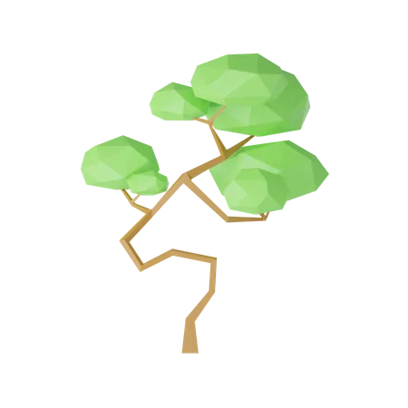 Árbol y rocas lowpoly  3D Icon