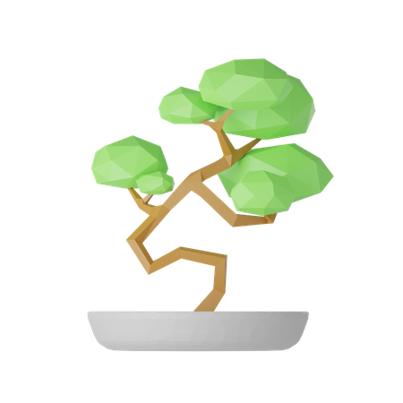 Árbol y rocas lowpoly  3D Icon