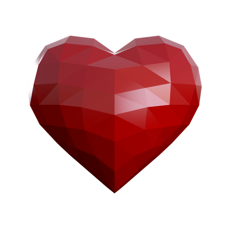 Coeur low poly  3D Icon