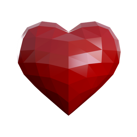 Lowpoly Heart  3D Icon