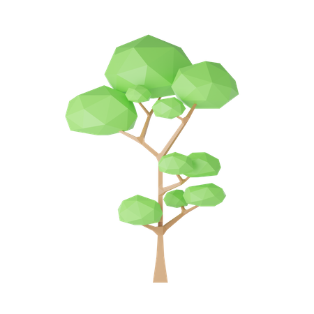 Lowpoly Plant And Stone  3D Icon