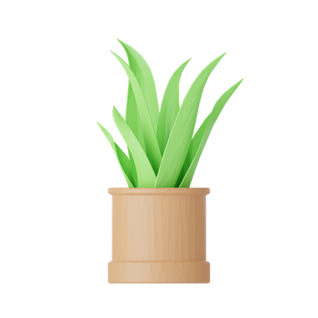 Lowpoly Plant And Stone 3D Icon