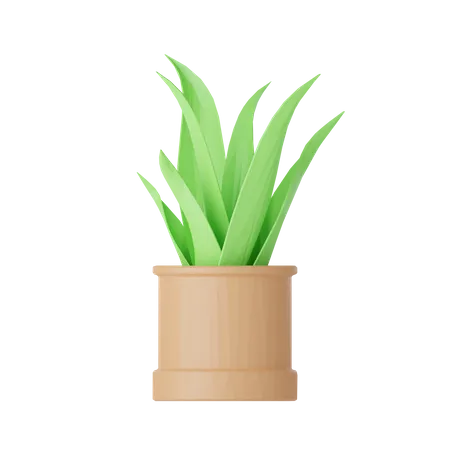 Lowpoly Plant And Stone 3D Icon