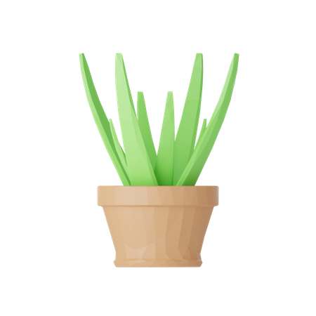 Planta e pedra lowpoly  3D Icon