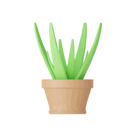 Planta e pedra lowpoly  3D Icon