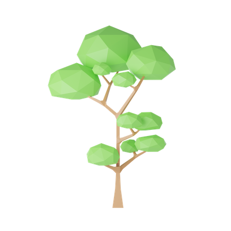 Planta e pedra lowpoly  3D Icon