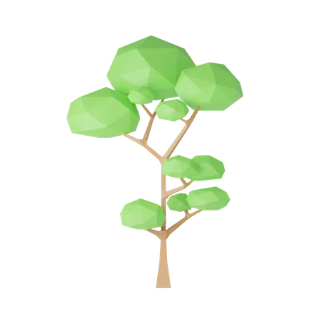 Planta e pedra lowpoly  3D Icon