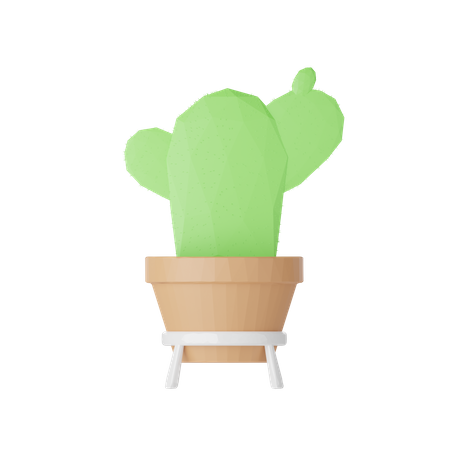 Planta e pedra lowpoly  3D Icon